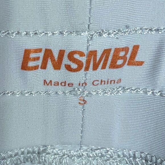 ENSMBL Align Curve Hem Legging Gray Peach White Stripe Size Small - Picture 6 of 6